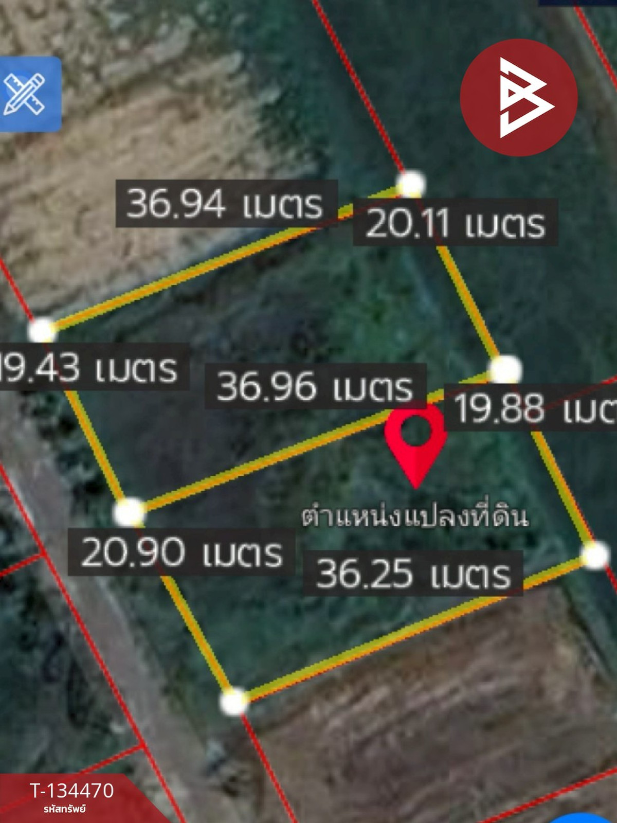 ขายที่ดิน เนื้อที่ 3 งาน 62 ตร.วา ริมกก เชียงราย