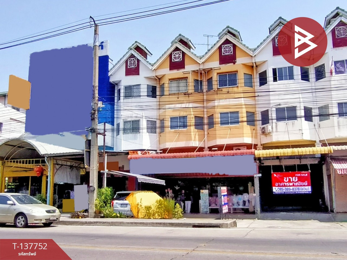 ขายด่วนอาคารพาณิชย์ 4 ชั้น เนื้อที่ 23.5 ตร.วา สมุทรสาคร ติดถนนหน้าหมู่บ้านจิตราเพลส
