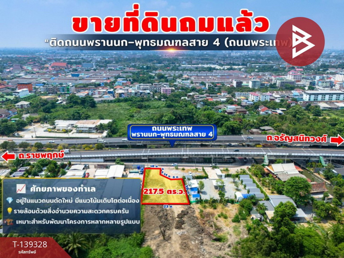ขายที่ดินติดถนน เนื้อที่ 2 งาน 17.5 ตร.วา ตลิ่งชัน กรุงเทพมหานคร