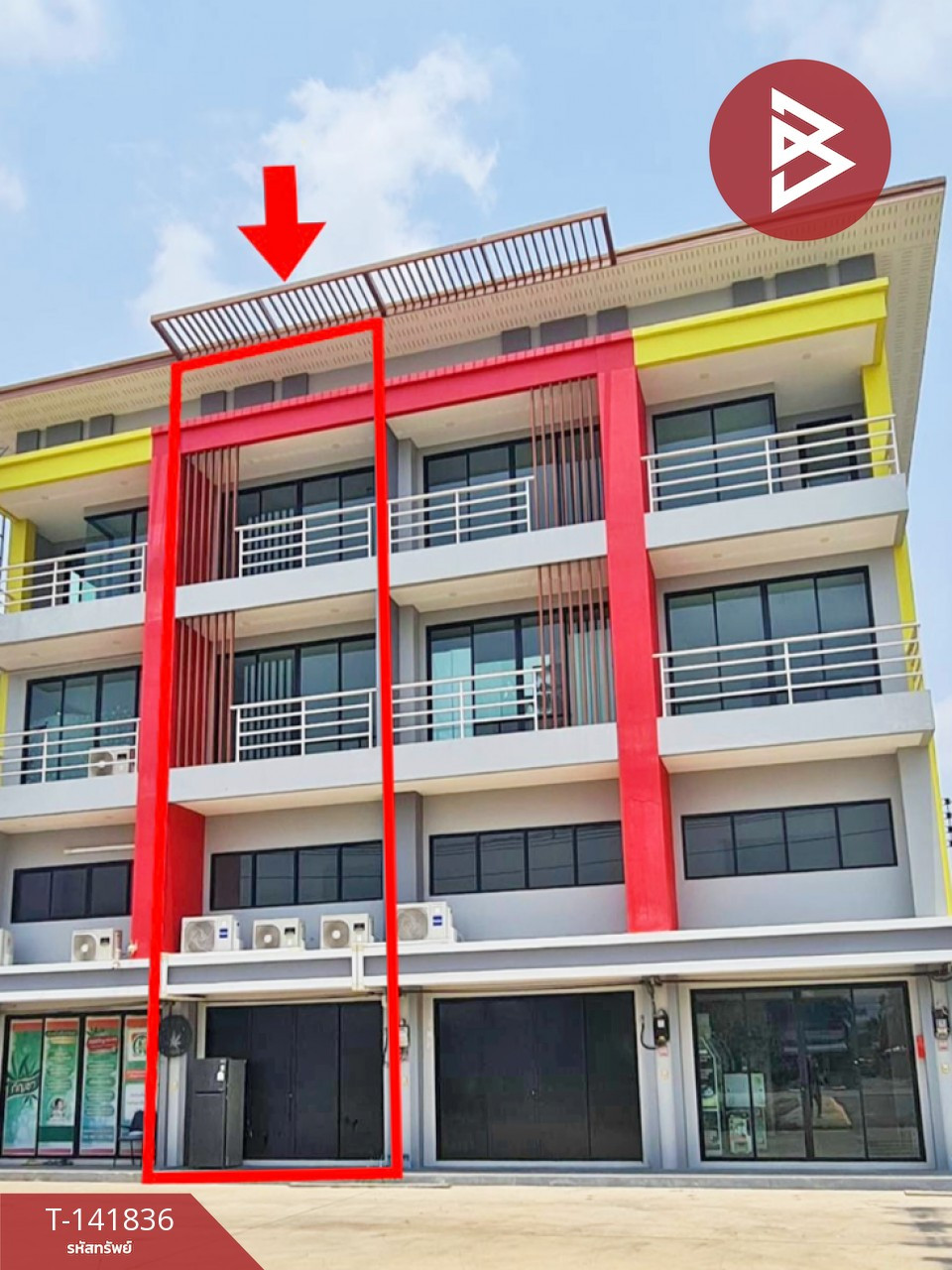 ขายอาคารพาณิชย์ 3.5 ชั้น อ.บางน้ำเปรี้ยว ฉะเชิงเทรา ทำเลติดถนน