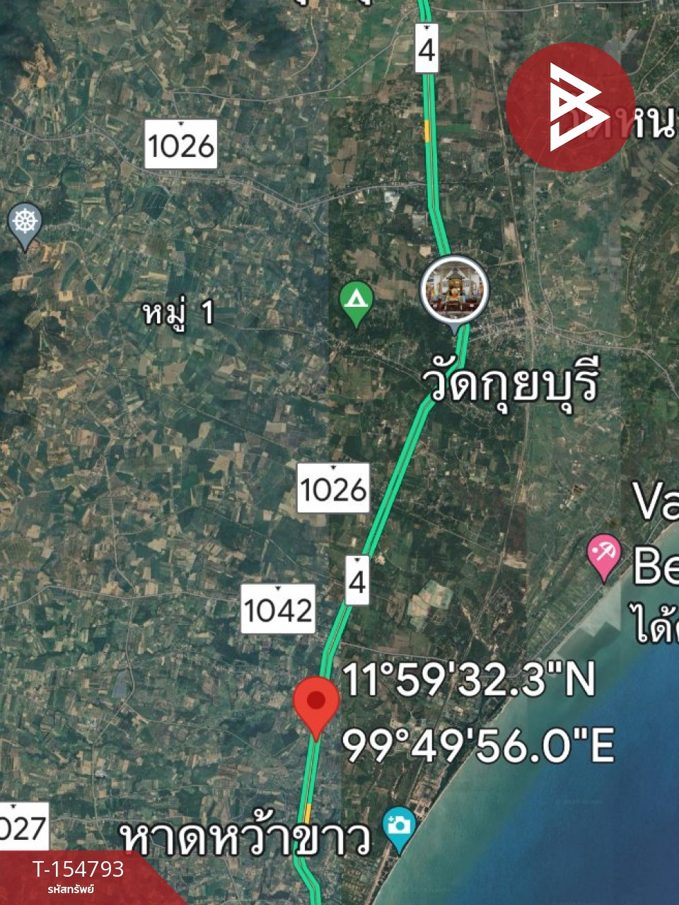 ขายที่ดิน เนื้อที่ 33 ไร่ 3 งาน 69 ตร.วา บ่อนอก ประจวบคีรีขันธ์